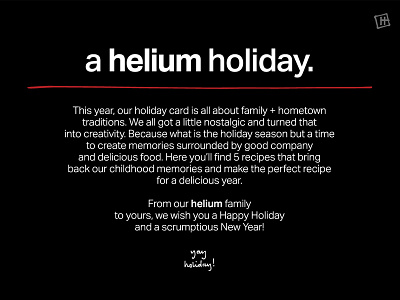 a recipe for a helium holiday! design eblast email marketing graphic design holiday holiday card