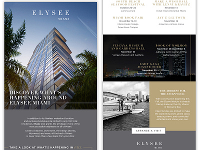 Eblast design for Elysee Miami email marketing