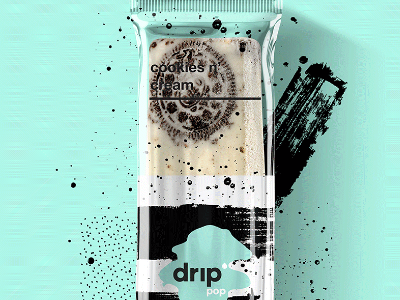 drip pop // Packaging brand brand development branding design food graphic design package design packaging print spot gloss teal
