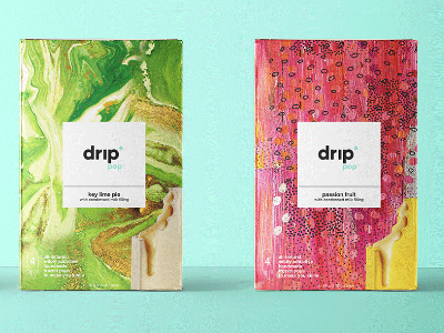 drip pop // Supermarket Box Packaging brand brand development branding design food graphic design package design packaging print spot gloss teal