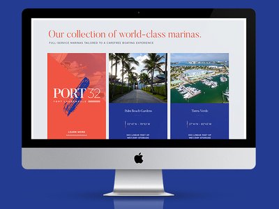 Port 32 // Website blue brand branding design graphic design logo nautical red typography website