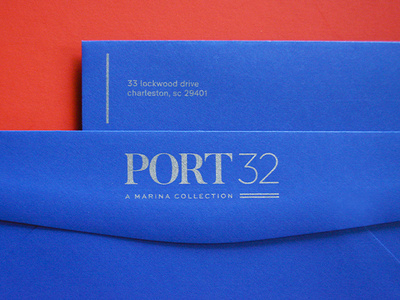Port 32 // Stationery blue brand branding branding agency design envelope fonts graphic design logo metallic silver print print design silver ink stationery typography