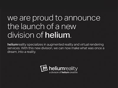 helium reality // AR + VR ar augmented reality branding design graphic design real estate real estate marketing typography virtual rendering vr