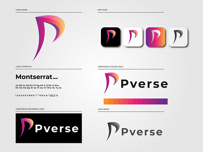 Peverse Logo Branding | P Letter Mark | P Symbol app branding branding and identity branding concept business logo color company logo gradiant gradient icon illustration letter logo letter p logo logo design logodesign logotype p letter logo p logo