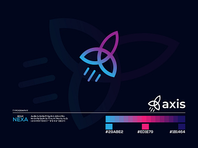 Axis Logo Branding Identity Design app branding branding and identity branding concept gradient gradient design illustration logo logotype rocket logo vector