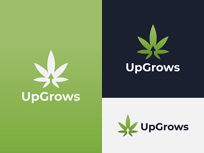 UpGrows Logo Design branding concept business logo cannabis cannabis logo company logo freelance gradient design illustration logo logo design logodesign logos medical oil product service technology vector