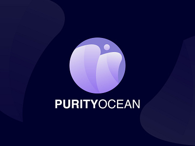 PurityOcean Logo Design abstract logo branding business logo company logo gradient gradient design logo logo design logos logotype moon natural nature ocean life oceans pure sea vector