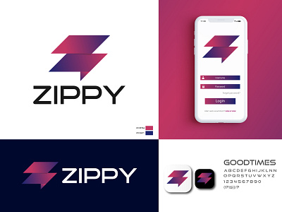 Zippy Logo Brand Identity Design app icon branding branding and identity branding concept business logo chat app chat box chat logo company logo gradient letter z logo logo icon logodesign logotype mobile app share vector z logo