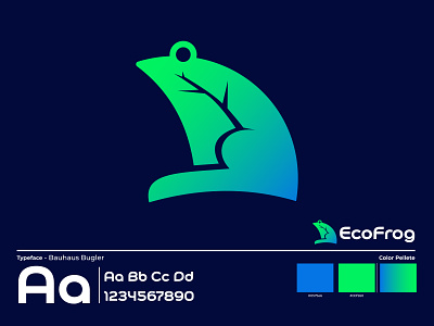 EcoFrog Logo Design For Sale branding business logo company logo eco logo frog logo gradient green logo illustration logo logoconcept logodesign logodesigner logodesigns logoforsale logotype natural logo needlogo needlogodesigner typeface vector