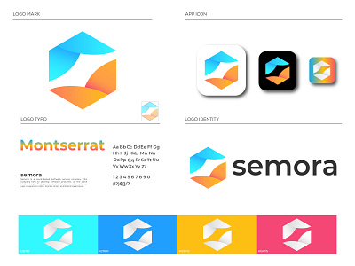 Semora Logo Branding Identity abstract brand identity branding branding and identity branding concept business logo cloud company logo gradient illustraion landing page letter s logo logo logo design logodesigner logos marketing software technology vector