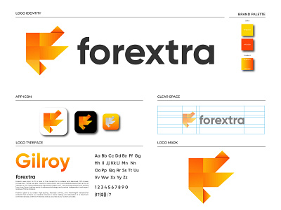 Forextra Logo Design abstract app icon brand identity branding business company f letter f logo forex trading fox gradient illustraion logo logo a day logo design logo design branding logo designer logo mark logotype vector