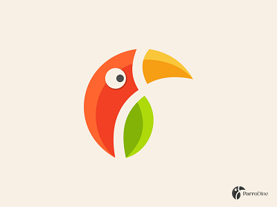 Parrot 2d abstract animal bird branding business chili creative flat design leaf logo logodesigner logos logotype minimalist modern parrot restaurant simple vector