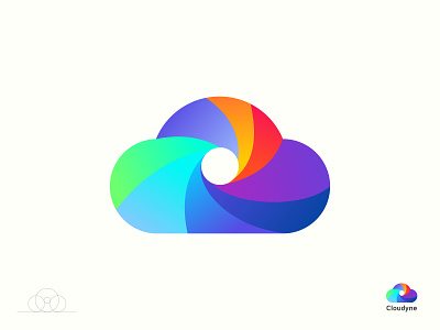 Cloudyne Logo Design abstract app branding cloud cloud app colorful creative digital domain hosting gradient logo designer logos modern name rainbow software tech technology update vector icon mark symbol