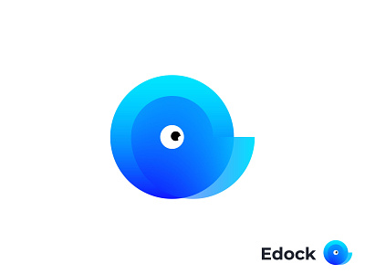 Edock Logo Design 3d abstract app icon blue branding creative design duck e logo edock gradient graphic lettermark logo concept logo designer logos modern translation service transparent vector icon mark symbol