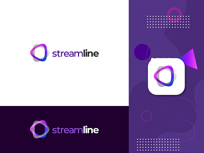 Streamline Logo Design 3d abstract app icon app logo application branding design flat logo gaming icon identity design logo designer logo mark logotype media monogram streaming app technology video website