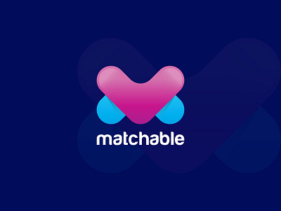 Matchable - Logo Design 3d abstract app application brand branding colorful date dating design designer identity logo logo designer logo mark love match modern logo online dating vector icon mark symbol