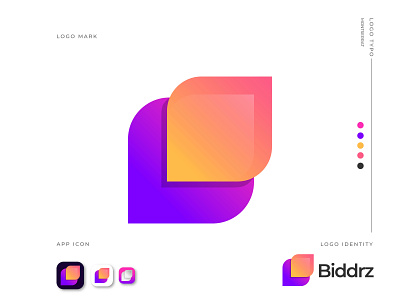 Biddrz- Logo Design 3d abstract app icon app logo b logo branding branding and identity corporate logo design gradient letter b logo designer logo idea logo identity logo mark logotype modern logo monogram logo technology vector icon mark symbol