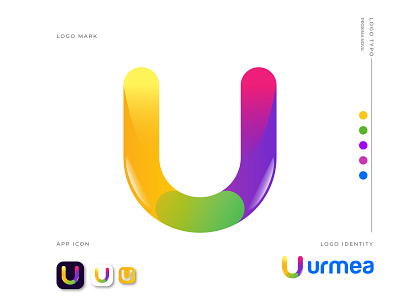 Urmea Logo 3d abstract app icon app logo design brand identity branding branding concept colorful design agency designer letter u logo design logo designer logo identity logo mark logo type modern logo technology u logo vector icon mark symbol