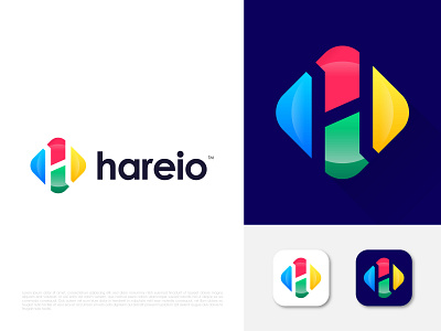 Hareio - Logo Design app icon app logo best logo designer best logo designer in dribbble brand identity design branding branding designer creative logo gradient graphic designer h logo h mark identity designer letter logo logo designer logomark logotype modern logo negative space logo professional logo