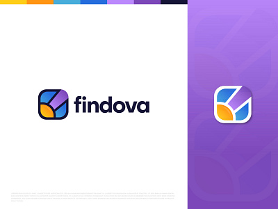 Findova abstract app branding business colorful creative design find find job finding icon job job site logo design logo mark magnifying glass modern searching technology unique