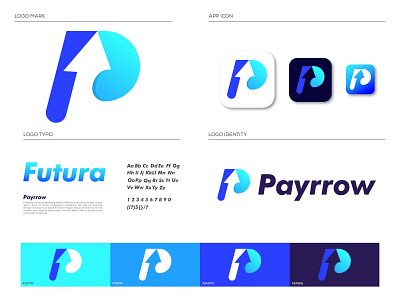 Payrrow Logo Brand Identity Design abstract app icon blue brand and identity branding branding agency design agency graphic design letter p icon logo designer logos modern logo monogram negative space p logo payment payment logo design idea payment method vector icon mark symbol wallet