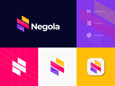 Negola Logo Design app icon app icon logo branding corporate logo creative logo digital logo fintech logo flat logo design letter logo logo logo designer logo presentation logo reveal logomark logotype n logo simple logo slider tech logo visual identity