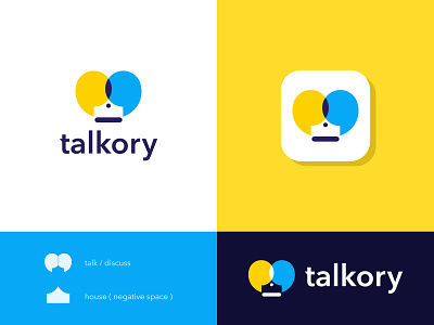 Talkory - Logo Design abstract app logo best logo designer on dribbble best logo on dribbble brand identity branding consulting icon mark symbol lettering logo logo designer logomark logotype negative space overlapping talk vector