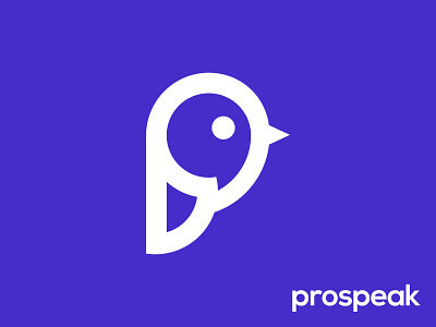 ProSpeak animal bird designer logo logotype meaningful minimal minimalist negative space pro simple speak symbol talk vector wordmark