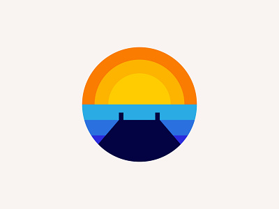 Sunset abstract beach branding creative designer graphic design illustration logo sun sunset view wave
