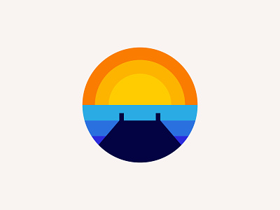 Sunset abstract beach branding creative designer graphic design illustration logo sun sunset view wave