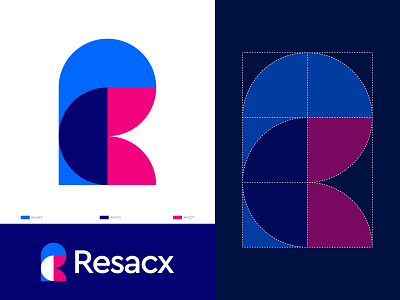 Resacx abstract app logo best logo designer brand and identity branding colors creative mark dribbble shot dribbblers geometric letter r logo logo designer logomark logotype modern logo overlapping overlay startup business logo vector icon mark symbol