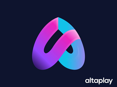 AltaPlay - Logo Design a abstract best logo designer on dribbble brand and identity branding creative design agency studio design workshop freelance project gradient graphic design icon mark vector symbol letter logos logo logomark logotype modern play video multimedia startup business company unused logo