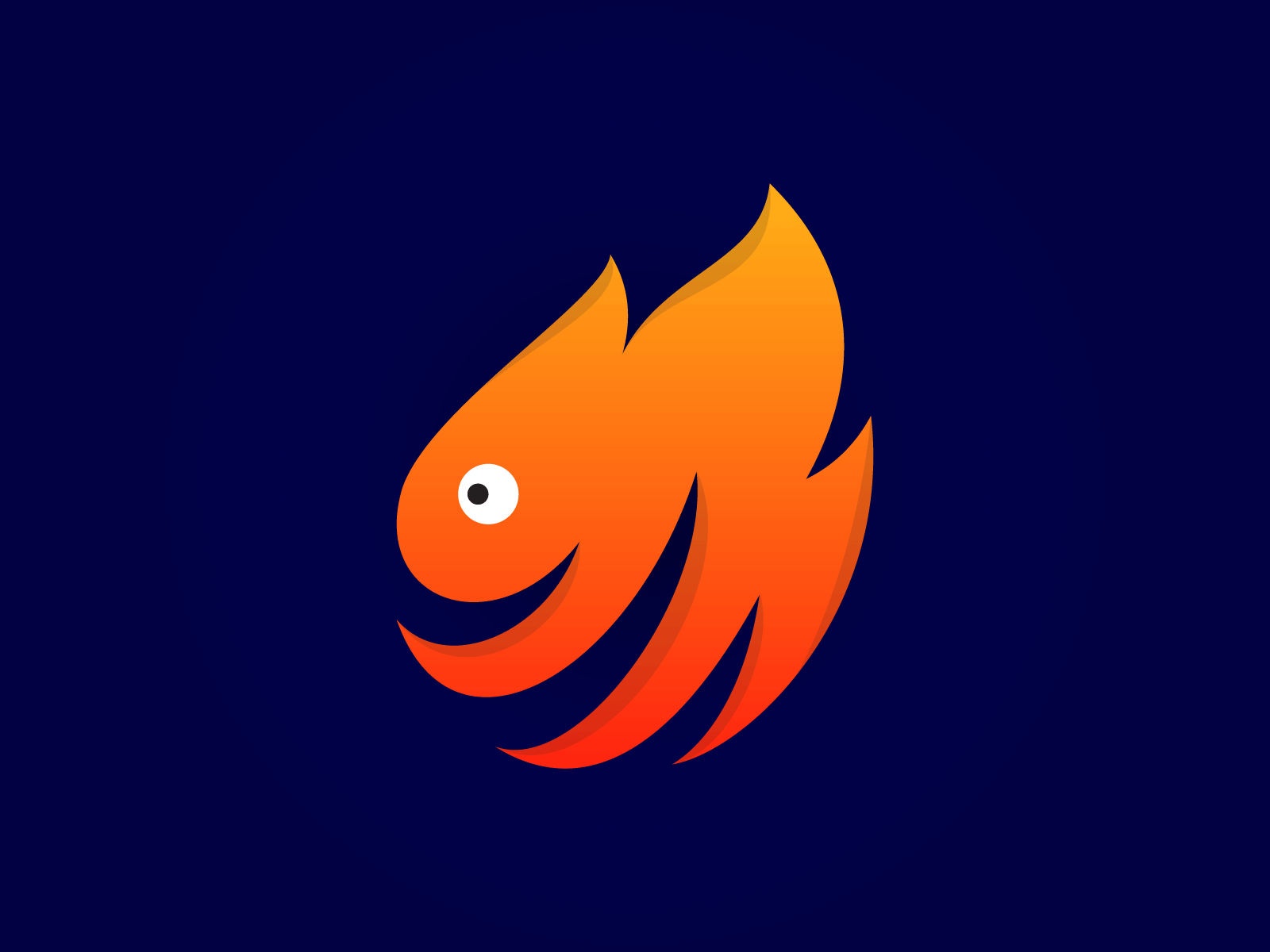 Flame Fish abstract app icon branding combination mark creative design design studio fire fish flame gradient illustration logo logo designer logomark logotype modern logo premade unused logo symbol vector