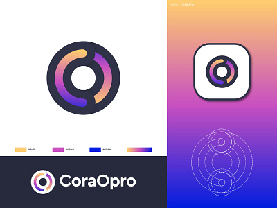 CoraOpro - Logo Design abstract branding communication connection feed gradient internet letter mark logo logo designer logomark logotype network browsing networking online social social app social network socialmedia vector