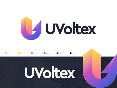 UVoltex - Logo Design 3d branding building civil engineering construction technology creative letter logo gradient illustration logo logo designer logo mark modern design vector