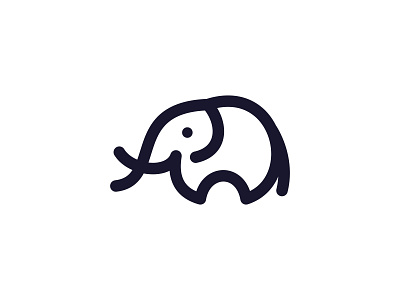 Elephant 2 animal branding elephant graphic design icon logo logo designer mark stock line symbol vector