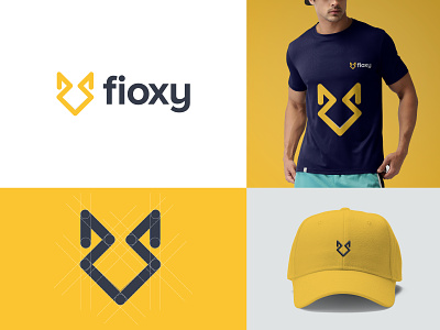 Fioxy - Brand Identity animal brand and identity branding company branding creative design fox icon illustrator logo logo designer logotype mark minimal simple symbol vector yellow