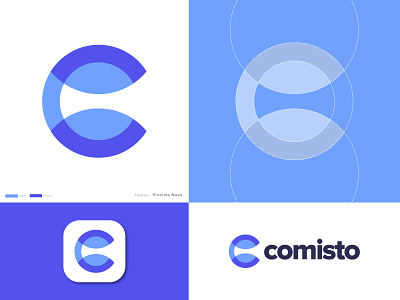 Comisto abstract app logo brand and identity branding creative design flat geometric golden ratio icon letter c logo logo logo designer logomark logotype mark simple symbol typeface vector