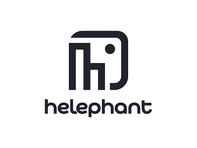 Helephant animal big black and white logo branding creative cute animal elephant icon jumbo letter h logo logo logo designer logomark logotype minimal simple symbol vector
