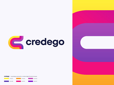 Credego - Logo Design 3d abstract app logo brand and identity branding colors creative financial company design freelance work gradient graphic design letter c mark logo logo designer logomark logotype modern logo design symbol vector