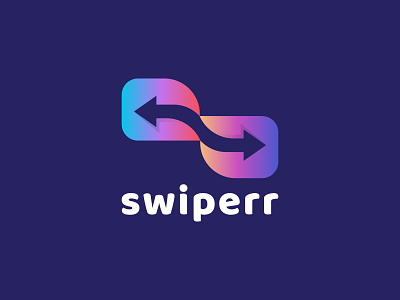 Swiperr abstract app logo arrow brand and identity branding design direction gradient icon letter s logo logo designer logomark logotype swipe symbol unused logo vector