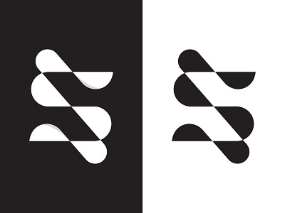 S Monogram black and white logo branding letter letter s logo logo mark symbol logo s logotype mark monogram negative space s simple symbol typography