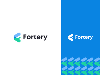 Fortery abstract app branding clever corporate finance flat geometry growth icon identity letter logo mark marketing minimal modern pattern software technology