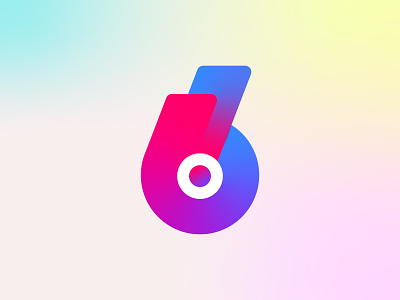 Six 3d 6 app logo branding design gradient icon logo logotype mark number six symbol unused logo vector