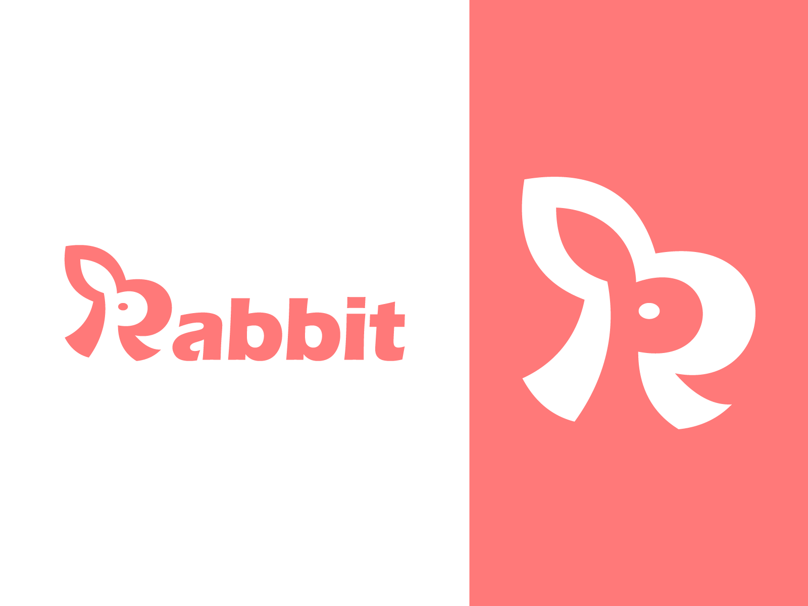 Cute Rabbit branding bunny combination mark cute animal lettermark logo logo designer negative space logo rabbit simple logo typeface