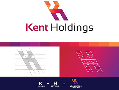 Kent Holdings Logo bolt branding branding and identity branding concept business logo company logo gradient gradient design logo logodesign logotype typography