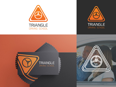 Triangle driving school Logo branding branding and identity branding concept business logo company logo dribbble best shot driving school gradient gradient design illustration logo logo design logodesign logos logotype