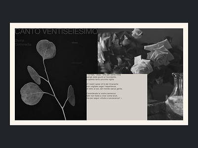 Canto Ventiseiesimo branding dante design minimal product design typography ui ux web web design