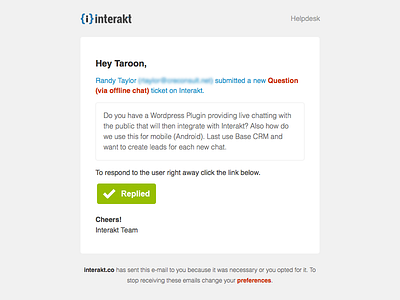 Interakt.co - Email Notification