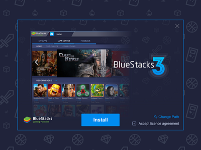 BlueStacks 3 - Installer bluestacks dark design instance interface manager ui ux
